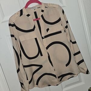 Calvin Klein Cream Shirt with Black Accents